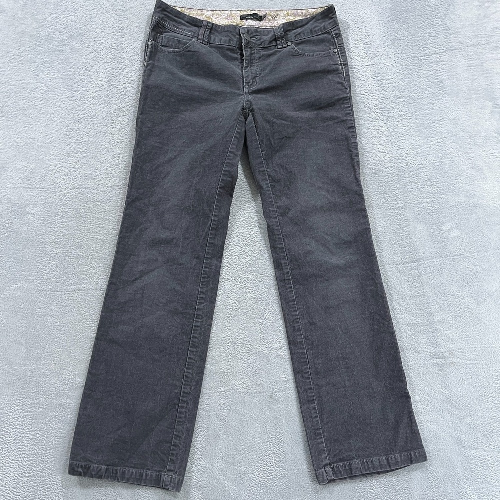 Prana Pants Womens 10 Corduroy Pants Bootcut Gray Pockets Western‎ Ranch